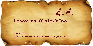 Lebovits Almiréna névjegykártya